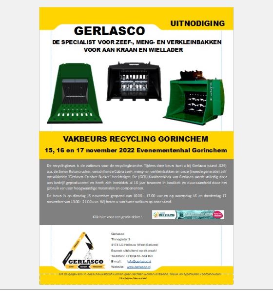 image Recycling Beurs Gorinchem 2022, uitnodiging en kaarten